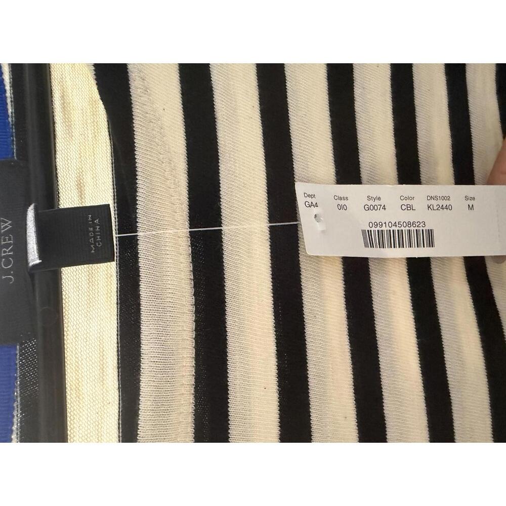 J.‎ Crew 100% Cotton striped dress black/ white/ cobalt - Picture 6 of 9